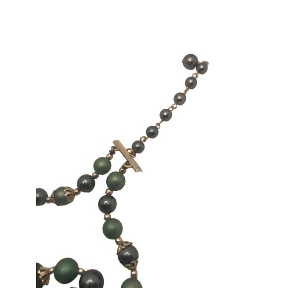 Vintage Green Double Strand Moonstone Japan Necklace - Picture 5 of 5